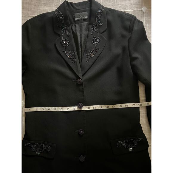 Carole Little Womens Vintage 90s Y2K Beaded Sequin Dark Romantic Jacket Blazer - Picture 13 of 16